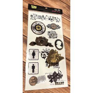 RO2763 Vintage Style Rub Ons By Glitz Design Scrapbooking & Crafting CLOCK KEY